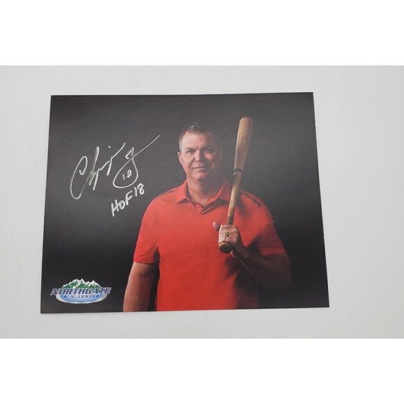 Chipper Jones Signed Photo Card 8X10 HOF 18 Atlanta Braves - Picture 1 of 2